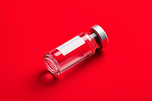 Medical glass vial with blank label, a Health & Medical Photo by MistyDay