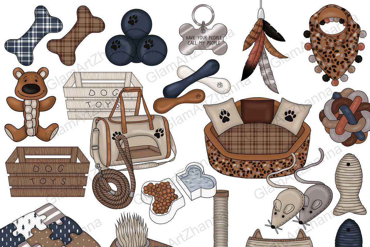 Pets Clipart, an Animal Illustration by GlamArtZhanna (Photo 5 of 5)