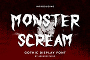 Monster Scream - Gothic Display Font, a Handwritten Font by Arendxstudio (Thumbnail 1 of 9)