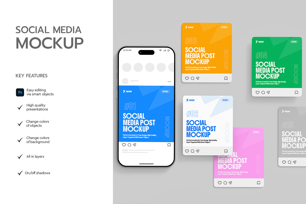 Social Media Post Mockup Layout, a Product Mockup by graphypix (Photo 2 of 4)