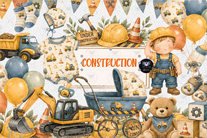Construction Baby Clipart, a Decorative Illustration by BigCakeBee