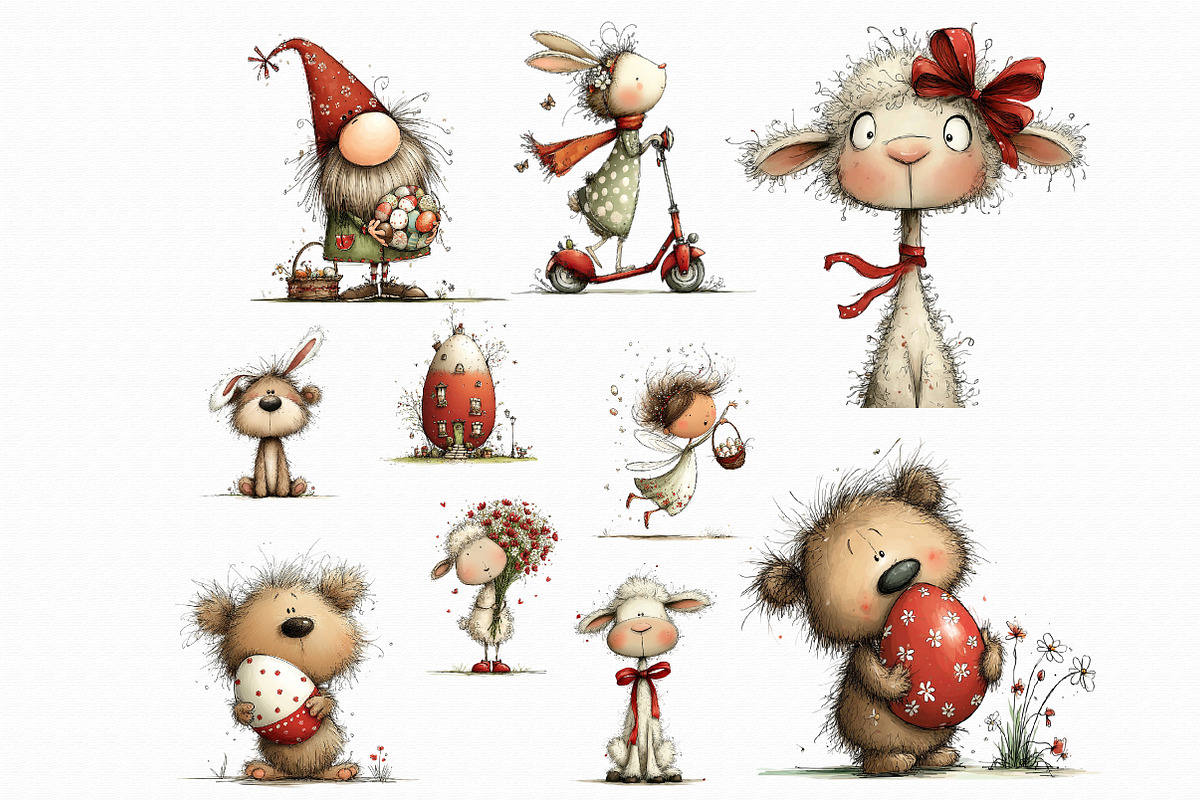Whimsical Easter Clipart Bundle PNG, an Illustration by Libby Wishes (Photo 2 of 7)