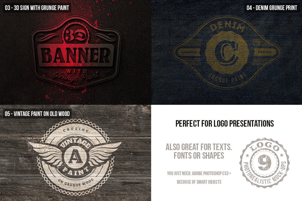 Straight View Logo Mock-ups, a Product Mockup by Cruzine (Photo 3 of 5)