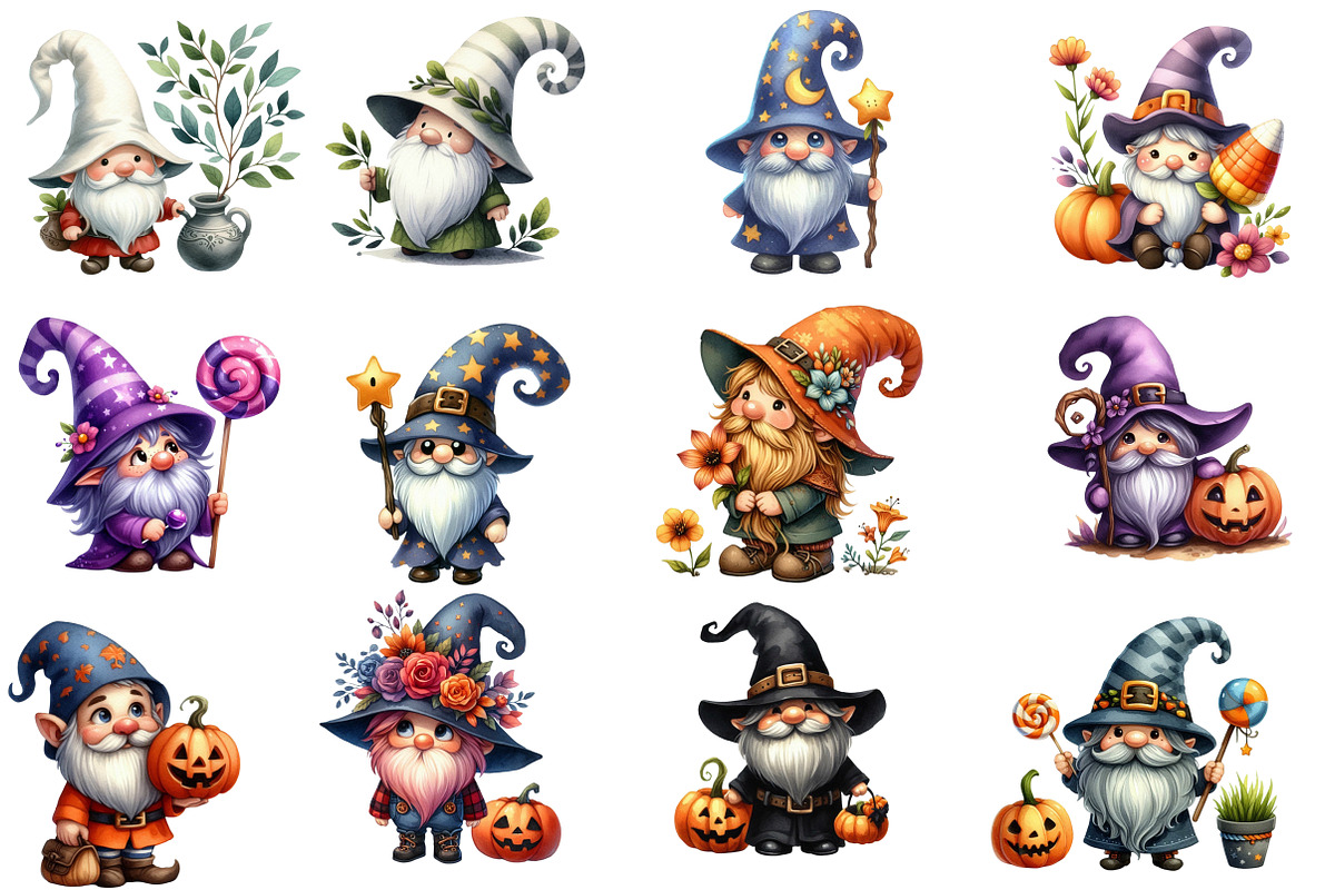 Halloween gnomes Clipart, an Illustration by Designworld (Photo 2 of 5)