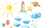 watercolor happy childhood set, a Food Illustration by artnLera (Thumbnail 2 of 2)