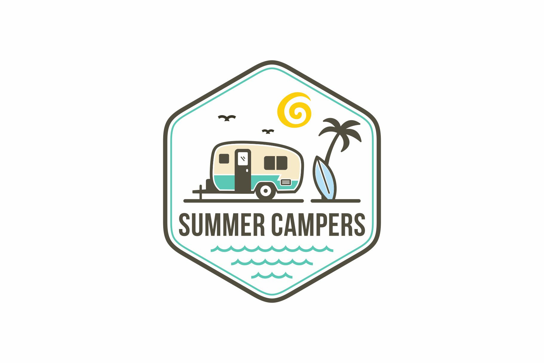 Camper trailer logo design template, a Branding & Logo Template by ...