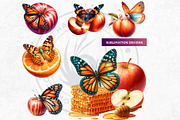 Vibrant Butterfly and Fruit Cliparts, an Animal Illustration by ThatsDesignArt (Thumbnail 4 of 10)