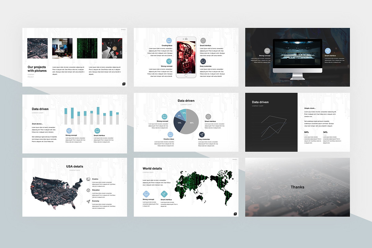 Techno-PowerPoint Template [PPTX], a Presentation Template by litoondev (Photo 7 of 11)