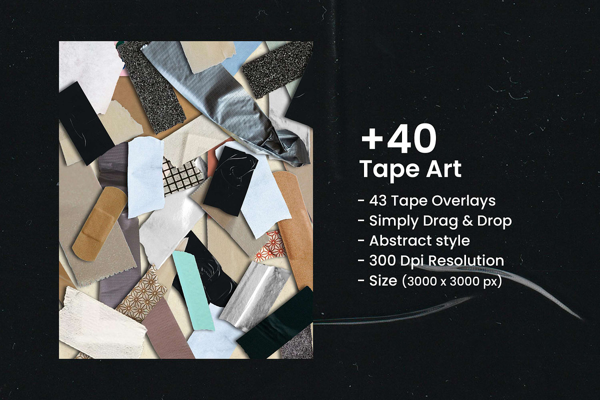 43 Tape PNG Overlays, a Texture Graphic by 3Motional (Photo 4 of 10)