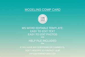 Modeling Comp Card Template For Word