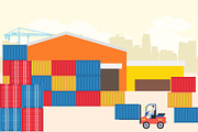 Container Ship at Freight Port Pack, a Technology Illustration by bungamustia (Thumbnail 3 of 12)