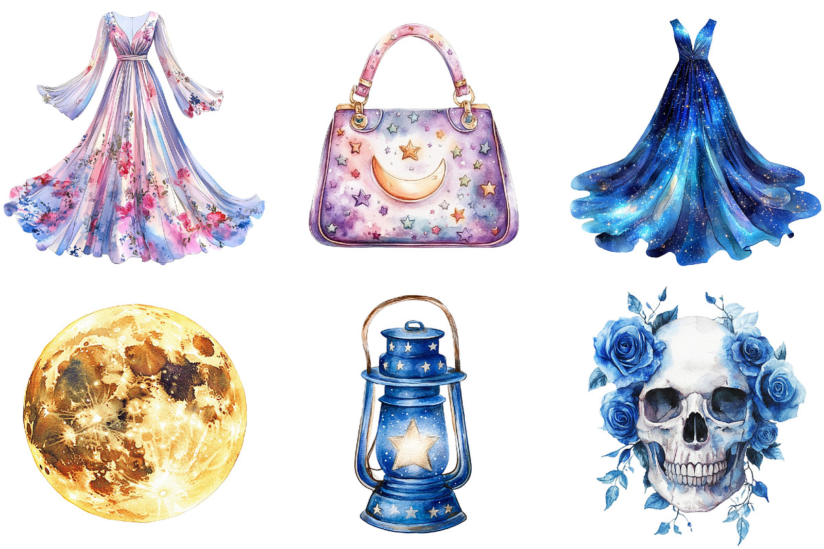 Watercolor Lunar Story Clipart, an Illustration by CitraGraphics (Photo 4 of 5)