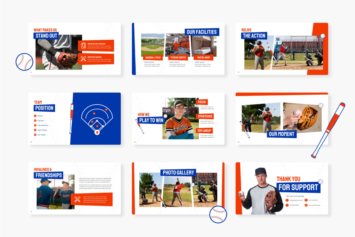 Baseball Rangers Google Slides, a Presentation Template by Loin Studio (Photo 4 of 4)