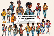 TEENAGE STUDENTS CLIPART PACK, a Person Illustration by Daring Digies (Thumbnail 1 of 7)