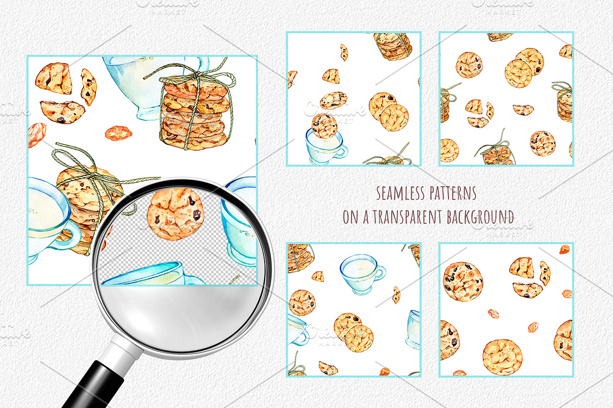 Oatmeal cookies, a Food Illustration by OlyaSenko (Photo 6 of 7)