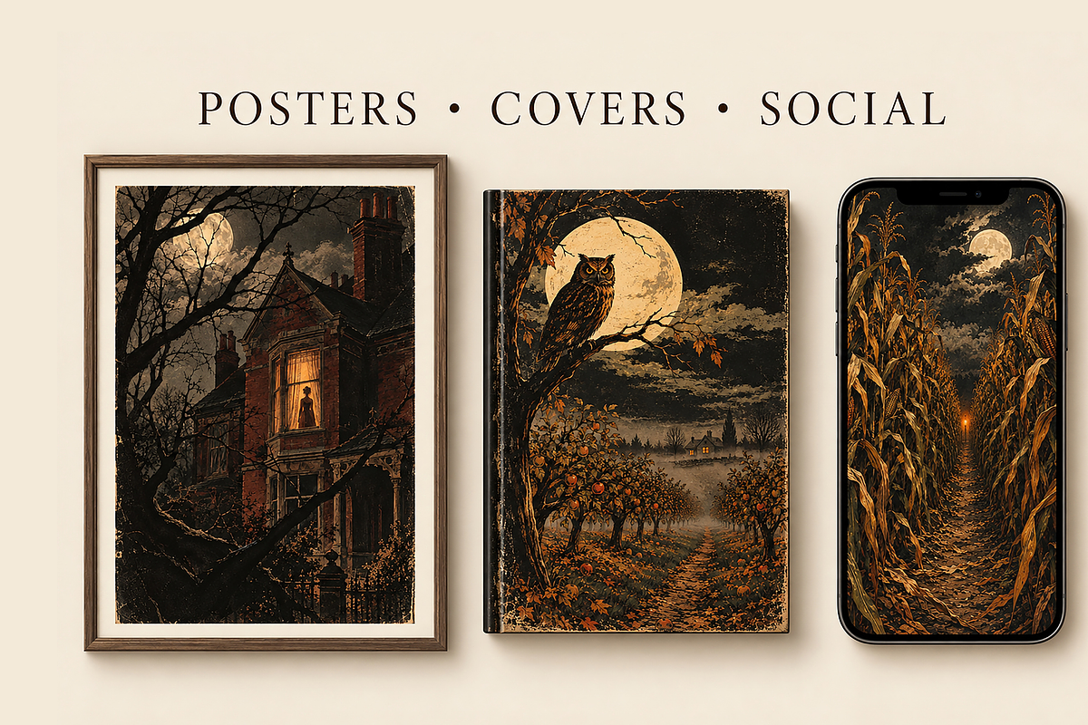HAUNTED AUTUMN — October After Dark, a Seasonal Illustration by MarisoArt (Photo 3 of 5)