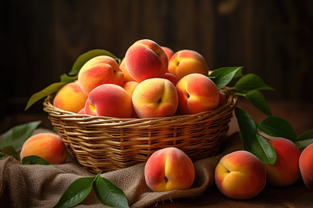 Ripe apricots in a basket on a woode, a Photo by Iftikhar Alam