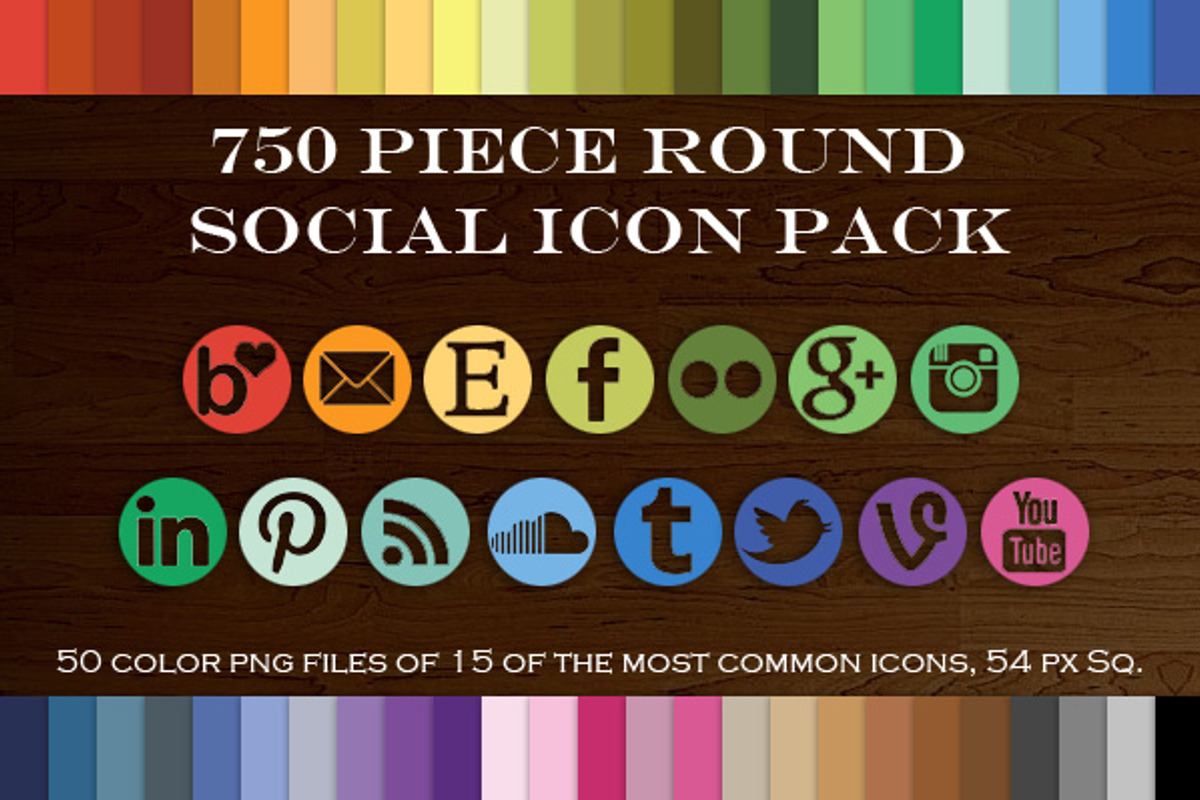 750 Piece Round Mask Social Icon Set, an Icon by The Geekery Store