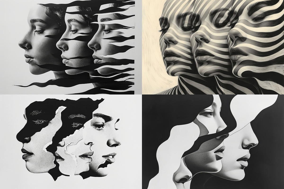 24 Optical Illusion Faces, a Person Illustration by HipFonts (Photo 2 of 7)