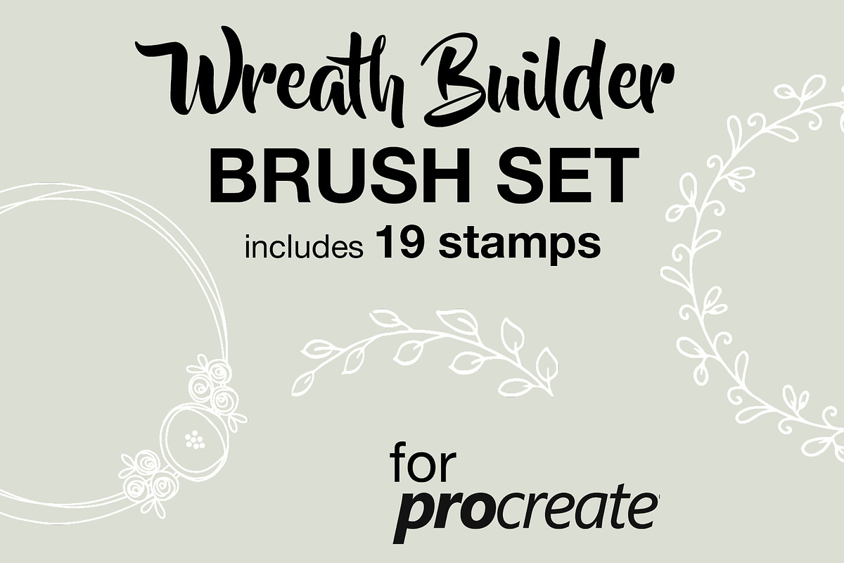 Wreath Builder Brush Set Procreate, a Brush Add-On by Nancy Ingersoll (Photo 2 of 7)