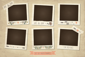 Vintage photo frames and elements