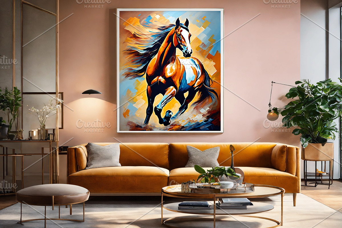 Oil Painting Horse Paintings Wall, a Background Graphic by essegraphic (Photo 4 of 5)