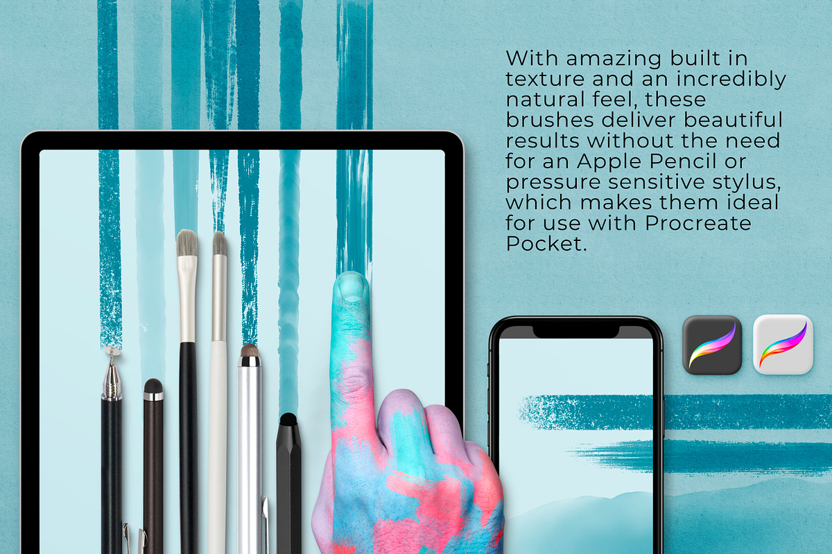 Touch Brushes for Procreate, a Brush Add-On by UPROOT (Photo 3 of 7)