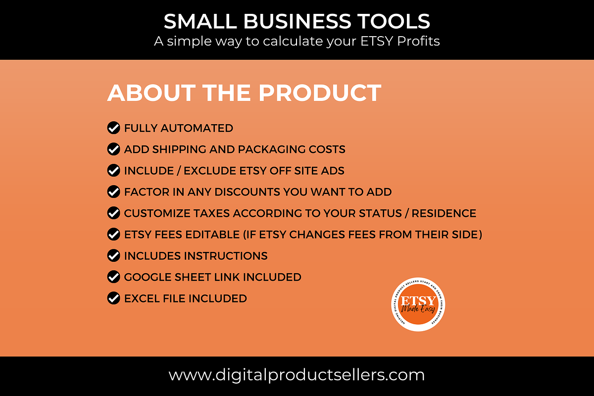 Etsy Fees and Profit Calculator, a Templates & Theme by Jennifer Magri Templates (Photo 6 of 7)