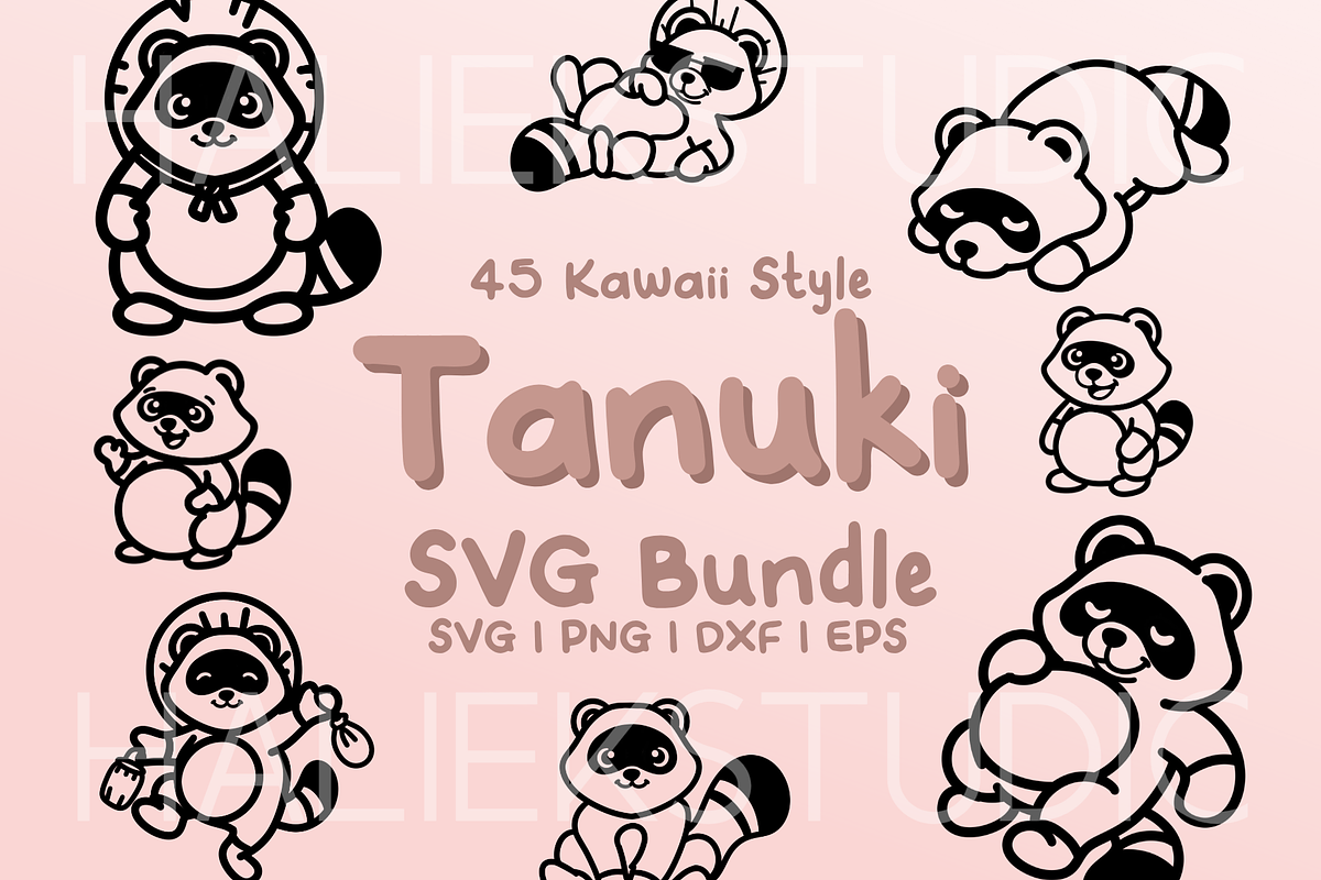 Tanuki SVG Illustrations, an Animal Illustration by HalieKStudio (Photo 1 of 9)