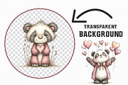 Whimsical Valentine Panda Clipart Se, an Illustration by Libby Wishes (Thumbnail 5 of 6)