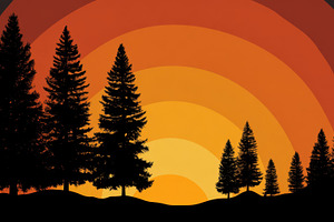 Sunset behind trees in a forest, a Photo by Beautiful things