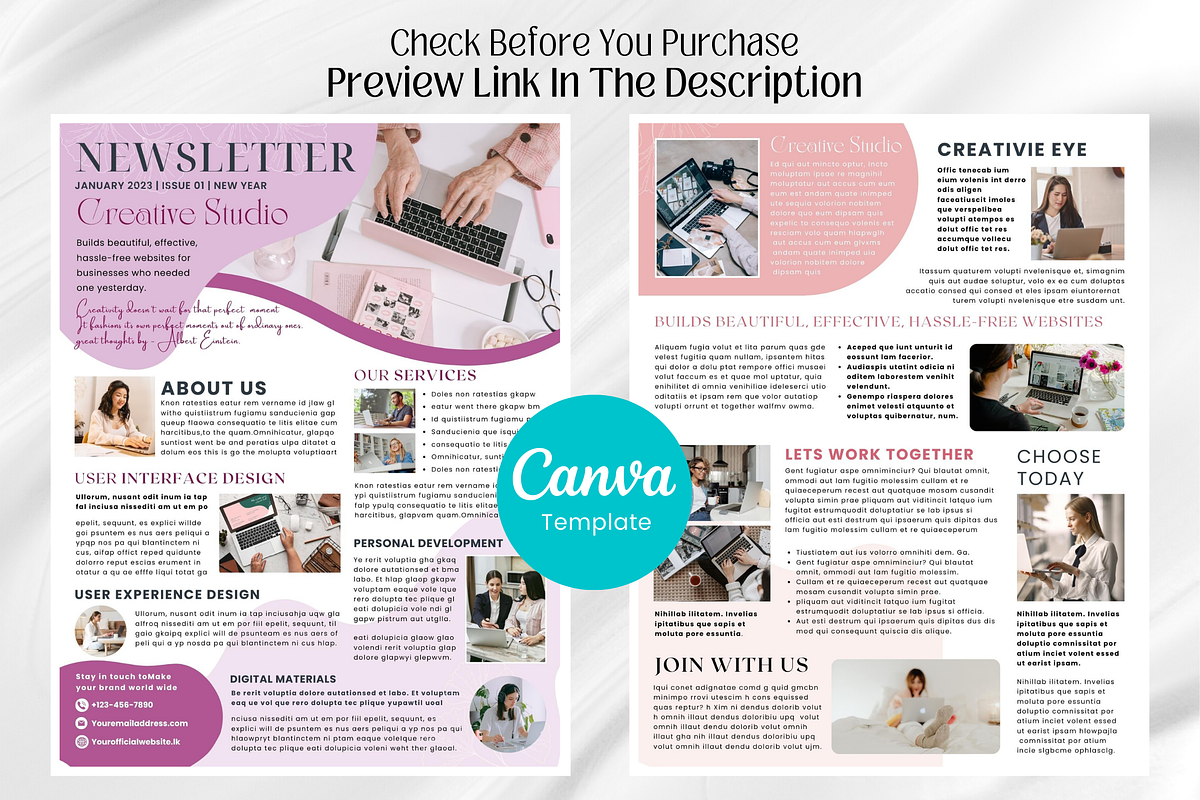 Canva Business Newsletter Templates preview 2