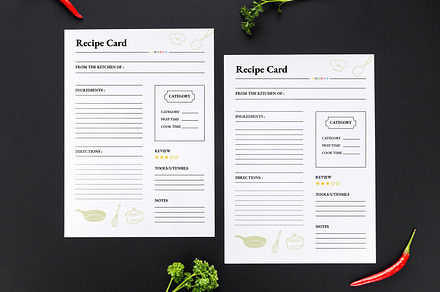 Recipe Card Design, a Stationery Template by MightyDesign
