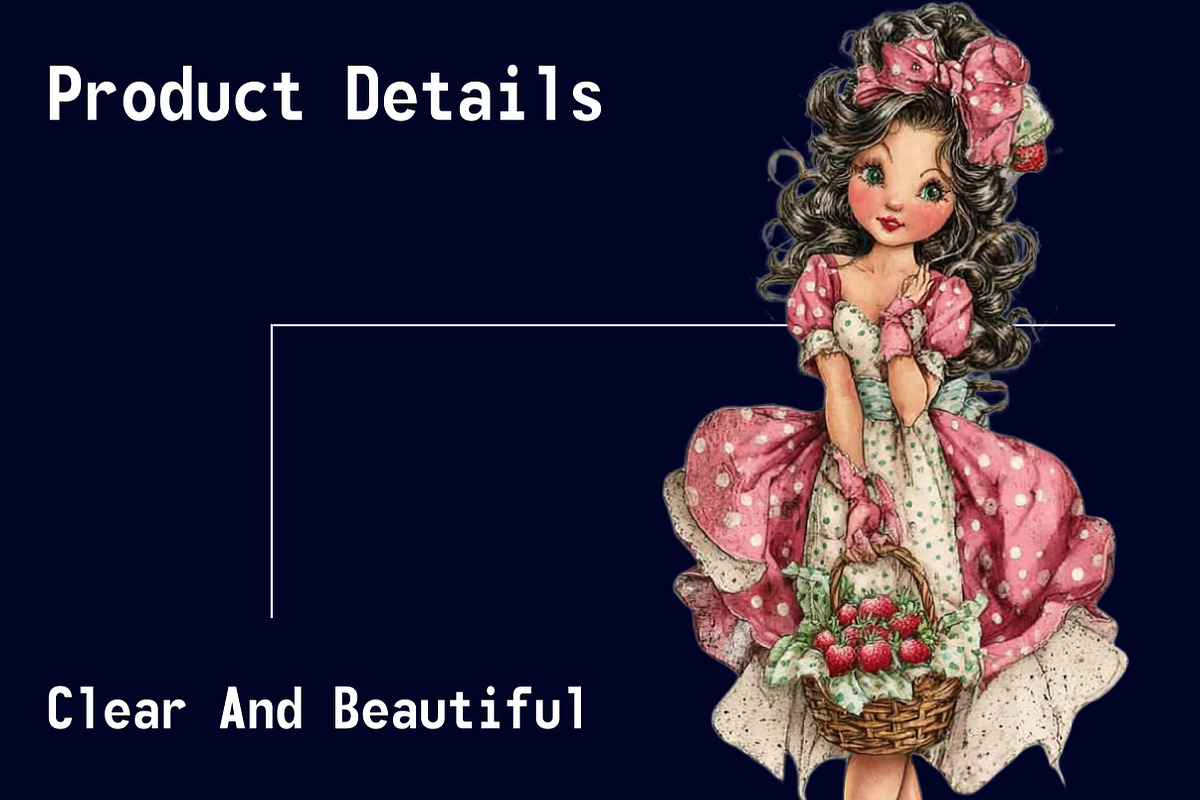 Whimsical Strawberry Girl Clipart, a Seasonal Illustration by CitraGraphics (Photo 6 of 6)