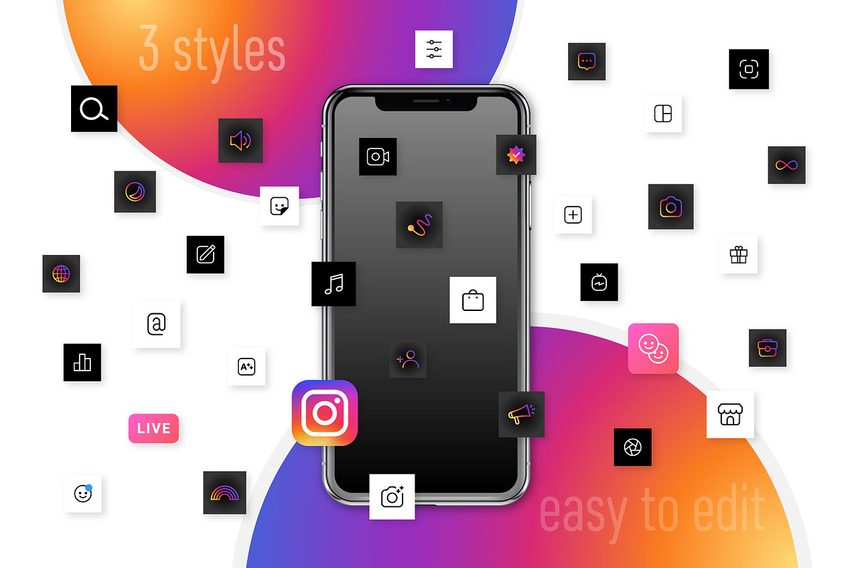 Instagram Icons, a Social Media Template by karnofff (Photo 3 of 6)