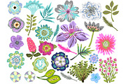 Flowers Clip Art Tropical, an Illustration by Karen Fields Design (Thumbnail 1 of 3)