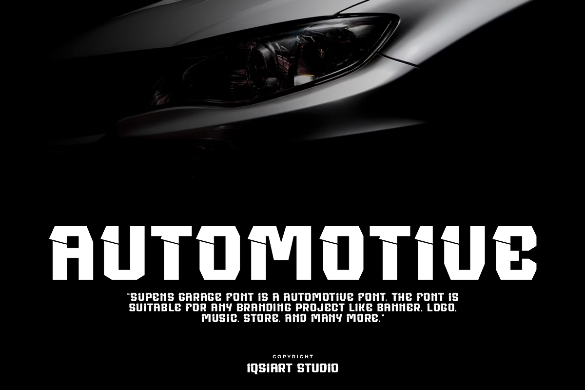 Ikoyro - Automotive Font, a Sans Serif Font by Iqsiart Studio (Photo 7 of 7)