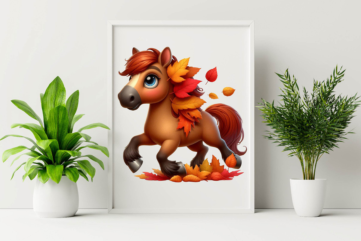 Autumn Brown Horse Sublimation Clipa, an Illustration by SVGArt (Photo 3 of 8)