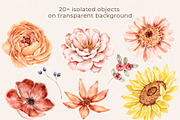 Floral Watercolor set Golden Hour, a Decorative Illustration by Eves_Aquadreams (Thumbnail 3 of 14)