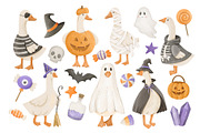 Watercolor Halloween Goose Clipart, an Animal Illustration by ArtGiftsStudio (Thumbnail 2 of 5)
