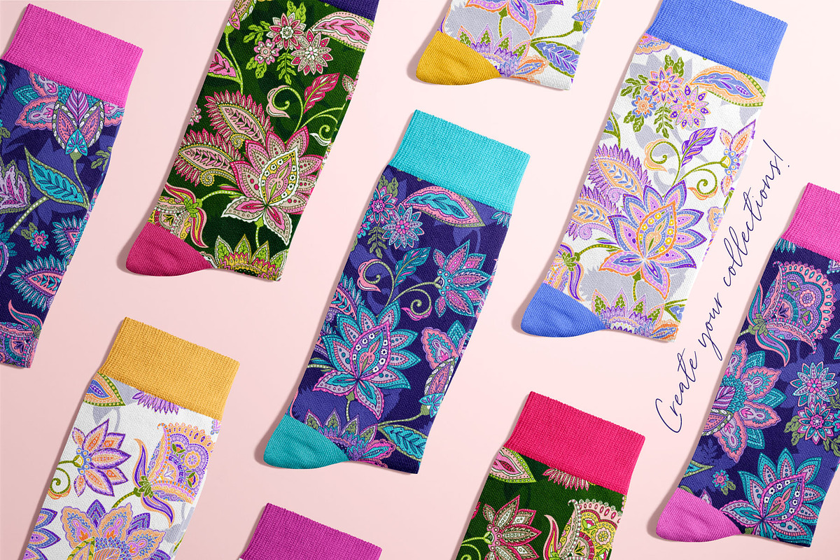 India, Ethnic floral prints, a Pattern Graphic by Laura Camoe (Photo 8 of 10)