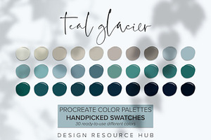 Procreate Color Palette Teal Glacier