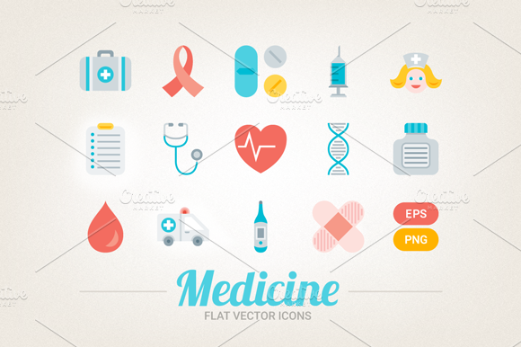 Flat medical icons preview 3