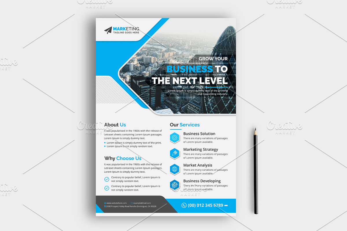 Corporate Business Flyer Template, a Flyer Template by GraphicsBurg (Photo 2 of 3)