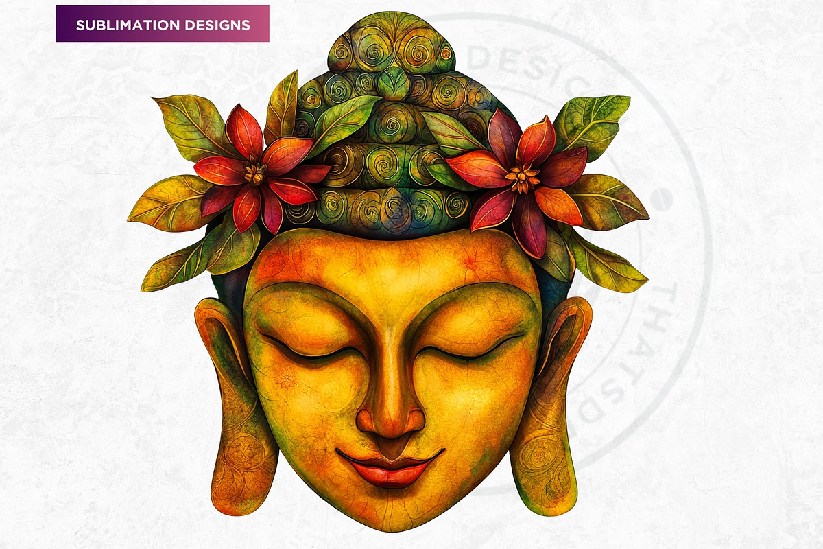 Vibrant Buddha Clipart Set, a Decorative Illustration by ThatsDesignArt (Photo 10 of 10)