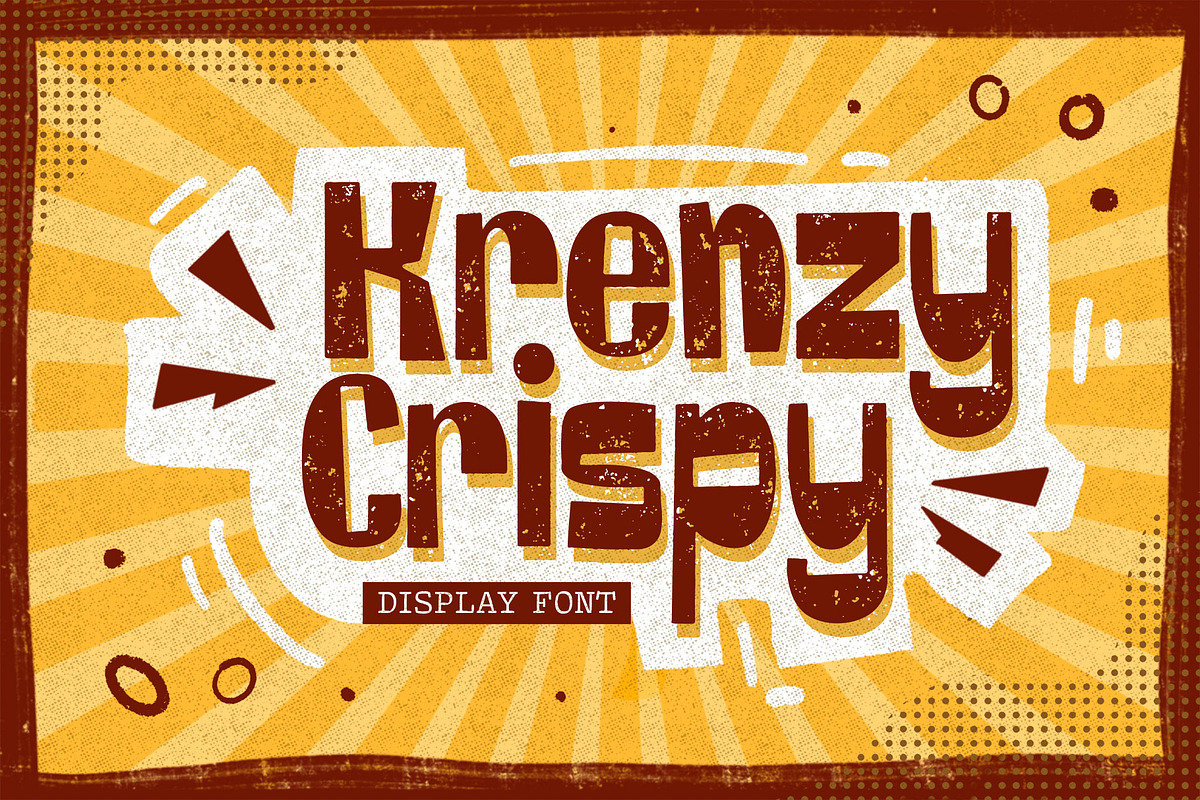 Krenzy Crispy - Crunchy Display Font, a Sans Serif Font by Arterfak Project (Photo 1 of 12)