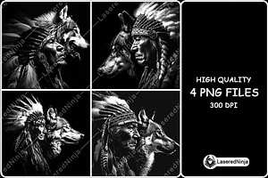 Native Indian Headdress Wolf Dog, a Background Graphic by LaseredNinja
