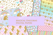 Magical Unicorns, Einhorn, Flat Gold, an Illustration by Mia's Graphic Design (Thumbnail 9 of 9)