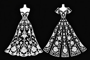 Wedding Dress Vector Pack, an Illustration by Gaye Art (Thumbnail 7 of 21)