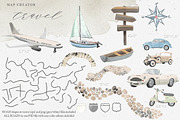 MAP wedding watercolor clip art, an Illustration by GrafikBoutique (Thumbnail 5 of 10)